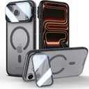 Nillkin for iPhone 17 Pro Max Case with Camera Cover, MagSafe-Ready, Full Camera Protection, Non-Yellowing Clear, Adjustable Kickstand, 17 Pro Max Case with Stand 6.9'', Transparent Black