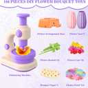 SANANT Fabric Flower Bouquets Toys, DIY Arts and Crafts Toys for Kids 4-8, Making Kit Build Own Bouquet, DIY Educational Activities Flower Making Kit Toys for Toddlers, Birthday Gifts for Girls