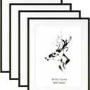 Yaetm 20x24 Black Picture Frame with Mat for 16x20 Set of 4, Solid Wood Gallery Wall Frame for Photos, Posters & Art Prints, Horizontal and Vertical Wall Mount (4 Pack, Anthracite Black)