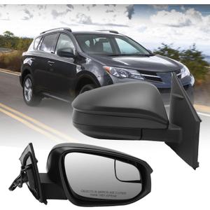 Right Passenger Side Mirror Compatible with Toyota RAV4 2016 2017 2018 Manual Folding Power Glass Non-Heated 3P Replace TO1321345#879100R200 (Black- 3 Pins)