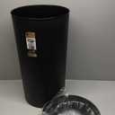 Umbra Vento Kitchen Trash Can with Open Top, Large 16-Gallon (62 L) Capacity, Black/Nickel