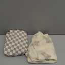 LifeTree Muslin Swaddle Blankets, Baby Swaddling Wrap Nursery Blanket Unisex, Soft 70% Viscose from Bamboo and 30% Cotton, Large 47 x 47 inches, Bear & Checkered Swaddle Blanket