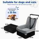 Dog Car Seat for Small Medium Dogs, Travel Pet Car Bed with Removable Waterproof Cover, Memory Foam Dog Booster Seats Up to 35 lbs, Safety Belt and Storage Pocket(Gray)