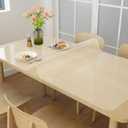 NATRKE Clear Desk Mat Pad, 47.2"x23.6" Extra Large Transparent Computer Desk Mat Plastic Desktop Protector, PVC Writing Pad Round Edge, Waterproof Wipeable Table Protector for Home Office, Frosted