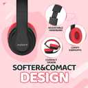 JoySpark Kids Bluetooth Headphones, Lightweight Wireless Headphones for Kids, 85/94dB Volume Limited, 60 Hours Playtime, Bluetooth 5.3, Over-Ear Toddler Headsets with Built-in Mic-Black