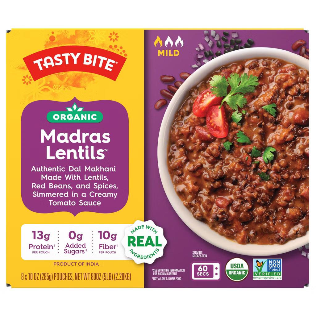 Tasty Bite Organic Madras Lentils, 10 oz, 6-count, EXP: MAY 31, 2027