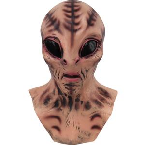 Realistic Alien Head Mask Scary Alien Mask for Adult Funny Pattern Latex Mask for Halloween Costume Party Prop