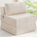 MEGAYES Convertible 4-in-1 Folding Sofa Bed Pocket Coils+Foam Fill Medium Support, Boneless No Assembly for Living Room/Bedroom, Single Beige