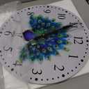 CHGCRAFT Peacock Wall Clock Non-Ticking Clock Round Decorative Wall Clocks Printed Clocks for Home Living Room Bedroom Home Office Decoration