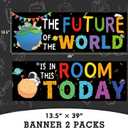 2 x Educational Math Posters,2 Pcs Room Today Posters,13.5x39 Classroom Banner Decorations for Teachers,Bulletin Board and Wall Decor for Pre,Elementary School(Laminated) (Room Today Poster)