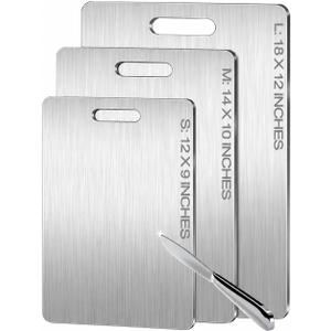 Titanium Cutting Board - 100% Pure Titanium Cutting Boards for Kitchen - Cutting Edge Hygiene & Durability, Cutting Boards for Home Kitchen Cooking (18 inch x 12 inch)
