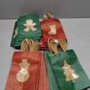 SilTriangle 100 Pieces Christmas party gift Bags with Window Xmas Red and Green Treat Candy Goodie Bags with Handle for Christmas Party Favor Supplies Decoration