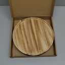 JB Home Collection, 12.5" Acacia Wood Round Serving Tray  Natural Wooden Platter for Charcuterie, Fruits, Snacks, Coffee, Tea  Rustic Food Board for Kitchen, Dining, Entertaining