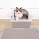 Henkelion Stainless Steel Cat Litter Box with Lid, 20" L x 14.2" W x 11.8" H, Litter Box for Big Cats with High Sided, Anti-Urine Leakage, Easy Cleaning, Includes Cat Mat and Scoop, Medium
