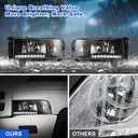 ROXX Headlights Assembly for 1994-2001 Dodge Ram 1500 2500 3500, 1995-2002 Dodge Ram 4000, Headlights w/Led Drl, Amber Reflector, High Low Beam, Driver & Passenger Side (With Led DRL)