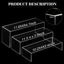 Chuangdi 2 Sets Large Acrylic Risers Display Stands for Figures Collectibles, Shelf Showcase for Dessert Cupcake Candy Treat Action Product Jewelry(Clear,Extra Large Set)