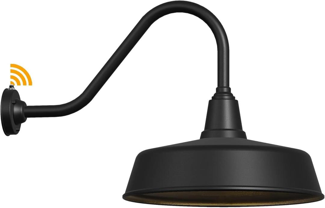 JOESA Extra Large 21" Gooseneck Outdoor Barn Light Dusk with Dawn - Farmhouse Style Classic Exterior Light Fixture, Perfect Porch and House Lighting Choice - 1-Pack