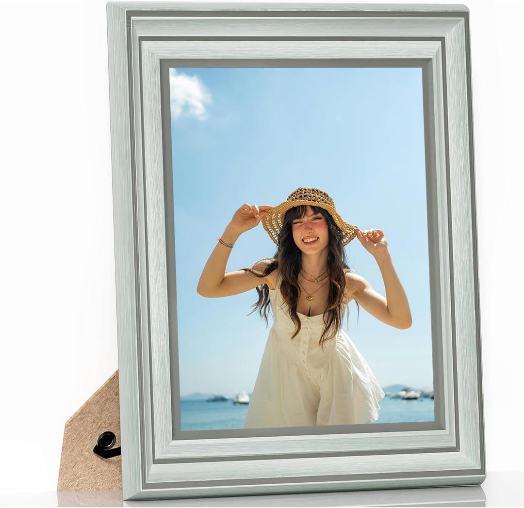 Abtgt 8x10 Picture Frame, Made of High Definition Glass 8 x 10 Green Photo Frame, Suitable for Hanging or Tabletop Display, Frames for Home Dcor.