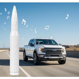 7.8in White Car Truck Bullet Antenna 50 Cal Bullet Antenna Truck Accessories Universal Replacement for GMC Sierra Chevy Dodge Ram Silverado 1500 2500 3500 Ford F150 F250 F350 Spiral (White, 7.8inch)