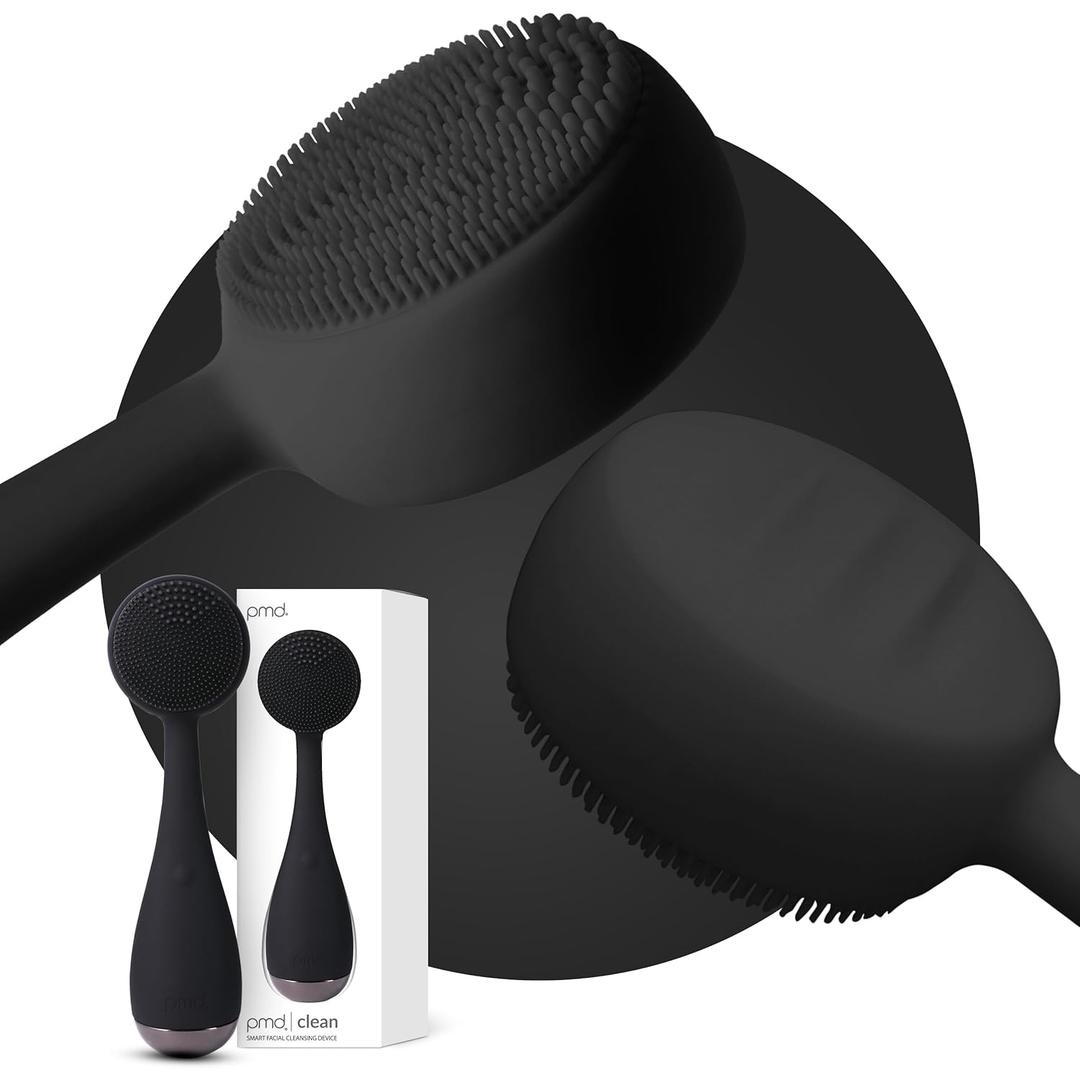 PMD Clean - Smart Facial Cleansing Device with Silicone Brush & Anti-Aging Massager (Black)