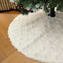AOGU 36 Inch Christmas Tree Skirt Faux Fur with Cable Knit Knitted Thick Decoration for Merry Christmas Decorations