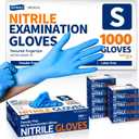 Medical Soft Max Nitrile Exam Gloves, 1000 Pcs Latex-Free Powder-Free Food Safe Cleaning Cooking Disposable Glove, Blue (Small 1000)