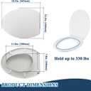 Slow Closing Toilet Seat Compatible with Toto Drake and Eco Drake Elongated Toilets Replaces Parts SS114, Non-slip Bumpers, Cotton White