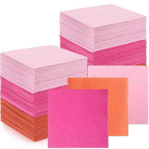 Janlaugh 150 Pcs Pink Orange Disposable Linen Cocktail Napkins 10" x 10" Disposable Dinner Napkins Prefolded for Bar Cafe Dessert Tequila Party Wedding Birthday Party Baby Shower