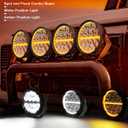 BraveWAY 6.5 Inch Round LED Driving Lights 140W 20400LM Round LED Offroad Light with Wiring Harness White & Amber DRL Spot Flood Combo Beam Auxiliary Light for Truck 4x4 ATV UTV