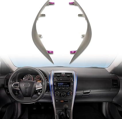 PACEWALKER Upper Center Dashboard Trim Strip Compatible with 2007-2013 Toyota Corolla Dash Board Navigation Panel Strips Replaces 55435-02370, 55436-02330 Left & Right 2pcs