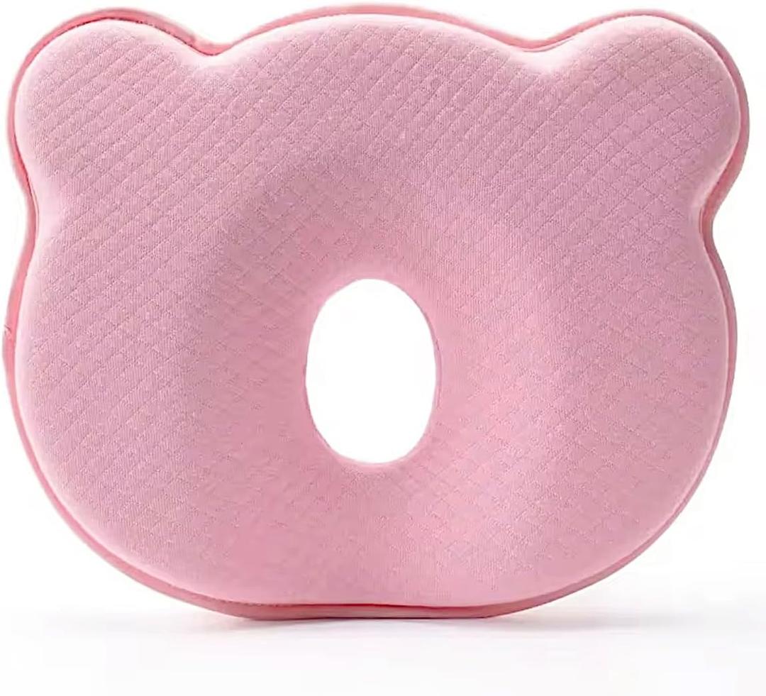 Soft Memory Foam Baby Changing Station Support pad for Infant,Removable Cover, Portable Travel Cushion with Bear Cover  Comfortable Head Support for Kids, Breathable and Washable (Pink)