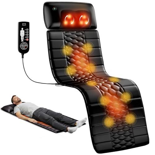 Amazon.com: Himouta Shiatsu Full Body Massage Mat with Heat, Detachable Massager Pad, 10 Vibrating Motors, 9 Intensity Levels, Deep Tissue Pain Relief for Back, Neck & Legs  Relaxation at Home or Office : Health & Household