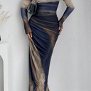 Women's Tie Dye Long sleeves Maxi Dress Large