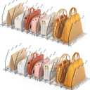 Ronlap Purse Storage Organizer for Closet, Clear Closet Bag Storage Dividers Rack Shelf Purse Dividers for Closet Organization Handbag Separators Closet Purse Organizers and Storage, 4 Pack, Clear