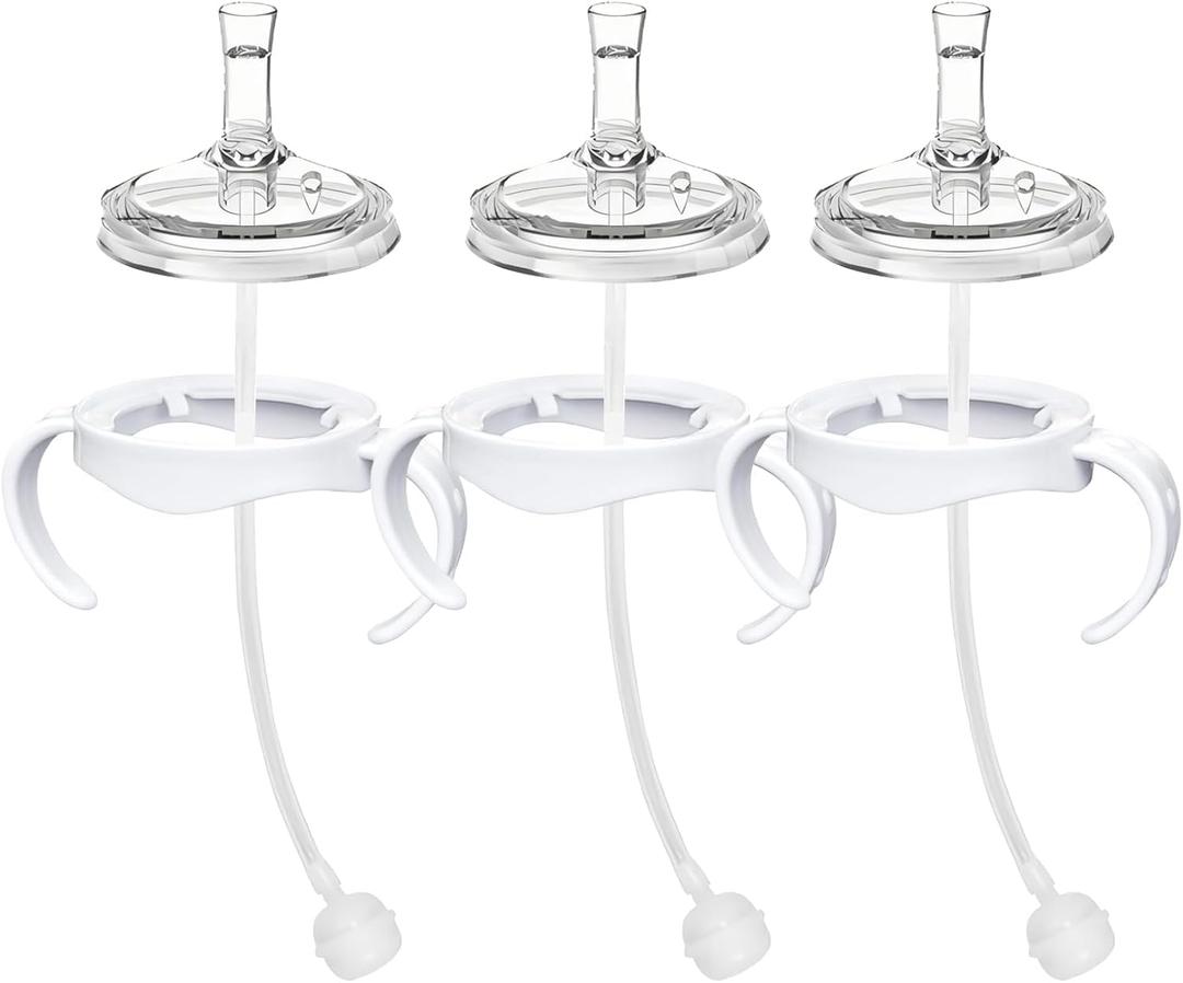 Sippy Cup Conversion Kit Compatible with Philips Avent Natural Baby Bottles, Soft Straw top and Weighted Ball Sippy Cup Transition Kit with Handles, 8m+ Pack of 3 Sippy Cup Conversion Kit Compatible with Philips Avent Natural Baby Bottles, Soft Straw top and Weighted Ball Sippy Cup Transition Kit with Handles, 8m+ Pack of 3