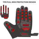 Heavy-Duty Mechanics Work Gloves Women, TPR Impact Glove,Anti-Vibration,Heavy Duty,Touchscreen,Small,Red+Black (Black, S)