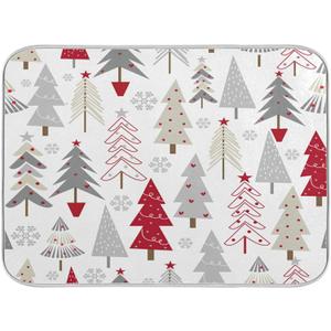 Nander Beautiful Christmas Tree Dish Drying Mat for Kitchen Counter, Absorbent Reversible Dish Draining Mat,Rack Pad for Countertop, 18 x 24 Inches