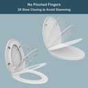 Elongated Slow Close Toilet Seat, Slip-Resistant, Quick Releasing for Cleaning, Easy to Install, Never Loosen, White