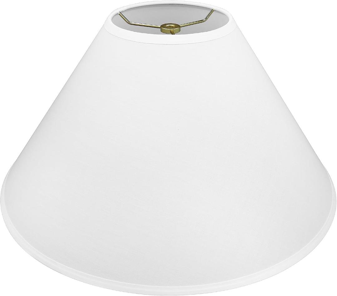 Aspen Creative 32206A Hardback Empire Spider Lamp Shade in White, 6" Top x 19" Bottom x 12" Slant Height