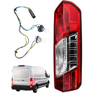 Right Passenger Side Tail Light Assembly, Compatible with Ford Transit 150 250 350 350HD 2015-2025, Replaces CK4Z13404K FO2801242C, Includes Bulbs & Harness (Single Rear Wheel Only)