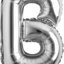 32 inch Letter Balloons Silver Alphabet Number Balloons Foil Mylar Party Wedding Bachelorette Birthday Bridal Shower Graduation Anniversary Celebration Decoration (32 inch B Silver)