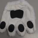 Dog Long Ears Headband - 5PCS Dog Ears Headband Paw Gloves Nose Bowtie Tail for Adult Women Halloween Puppy Costume Fluffy Floppy Animal Cosplay Party Accessories Set (Black and White)