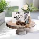 dwellington Large Round Wood Risers for Display, 12" Decorative Rustic Farmhouse Cake Stand Pedestal Tray for Home and Kitchen Decor