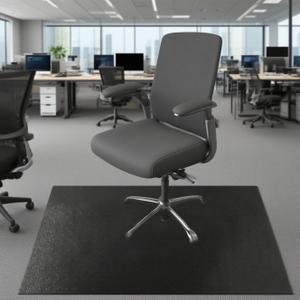 Chair Mat for Carpet, QQpony 36" x 48" Office Chair Mat for Carpeted Floors, Heavy Duty Vinyl Floor Mat with Grips, Carpeted Floor Protector Rolling Computer Desk Mat for Home Office (Black)