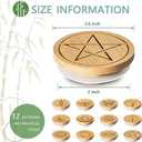 Tessco 12 Pieces Yogurt Jar Lids Inspirational Yogurt Bamboo Lids Set with Silicone Sealing Compatible with Oui Jars, Brave Happy Kind Plant(Metaphysical)