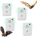 4Pack Ultrasonic Bat Repellent Devices for Attic House Porch, Adjustable Bat Fortress Exclusion Device for Indoor Use, Friendly to Human and Pet (White)