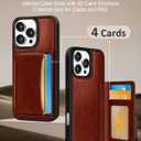 Uppuppy for iPhone 16 Pro Wallet Case with Card Holder,Brown