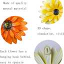 Outdoor Metal Wall Art Decor, 2 Pack 8 Inch Sunflower Wall Decorations, Hanging Outdoor wall Decor, Handmade Metal Flowers for Outdoor Outside Indoor Decor,Yellow+Orange