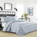 Nautica - King Quilt Set, Soft & Breathable Cotton Bedding with Medium Weight Feel, Reversible 3 Piece Bed Set with Matching Pillowcase (Jettison Grey)
