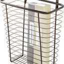 iDesign Steel Over-The-Cabinet Waste Basket or Storage Bin, The Axis Collection, 7.1" x 12.2" x 14.2", Bronze